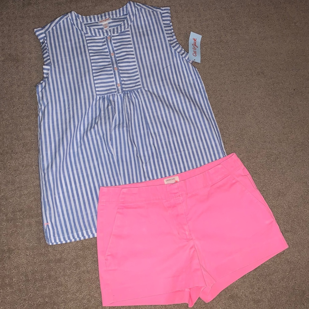Crewcuts shorts paired with NWT Cat/Jack top XL